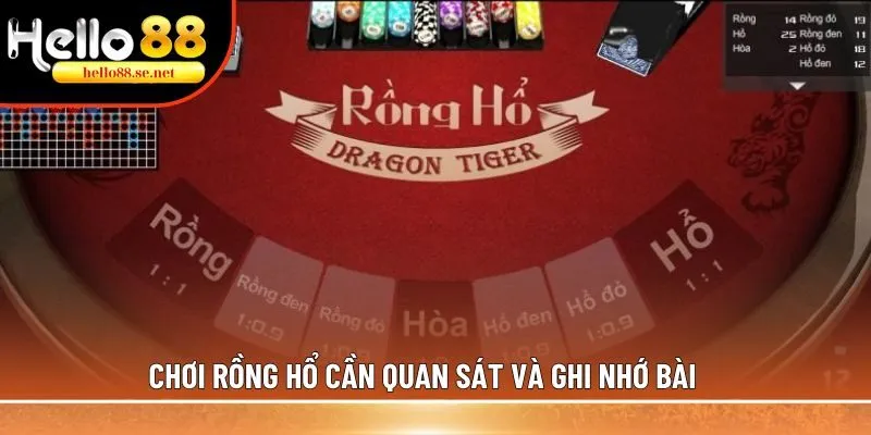 Chơi Rồng Hổ cần quan sát và ghi nhớ bài